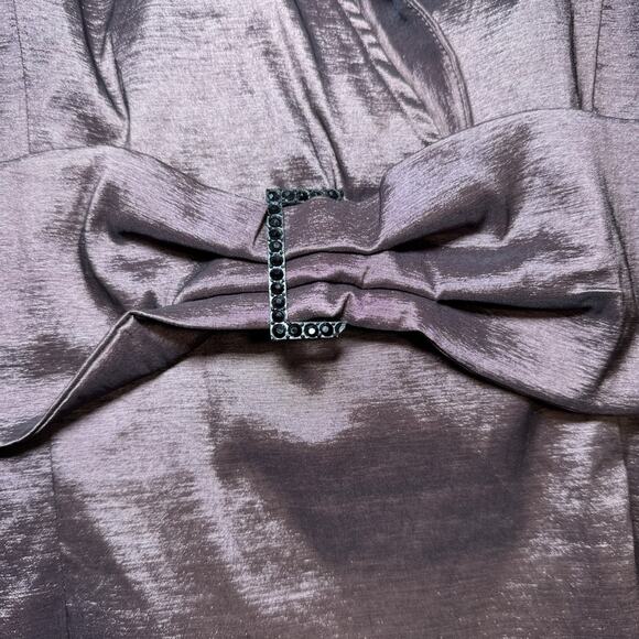 Alex Evenings Womens Large Purple Wrap Jacket Blazer Blouse With Bow Tie Accent - Picture 2 of 15